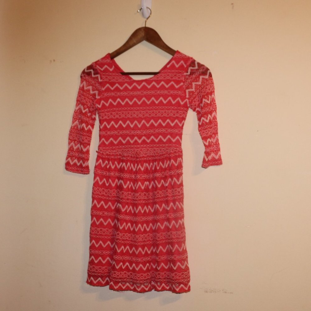 Girl  Speechless Size 10 Open Weave Look Dress With Belt EUC